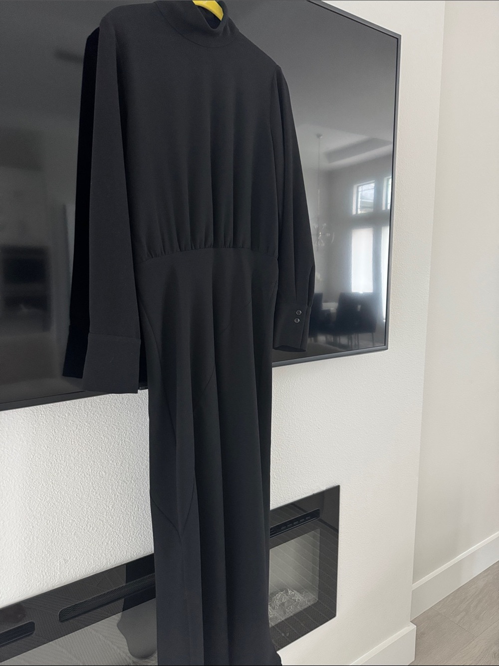 Zara Black Long Sleeve Maxi Dress